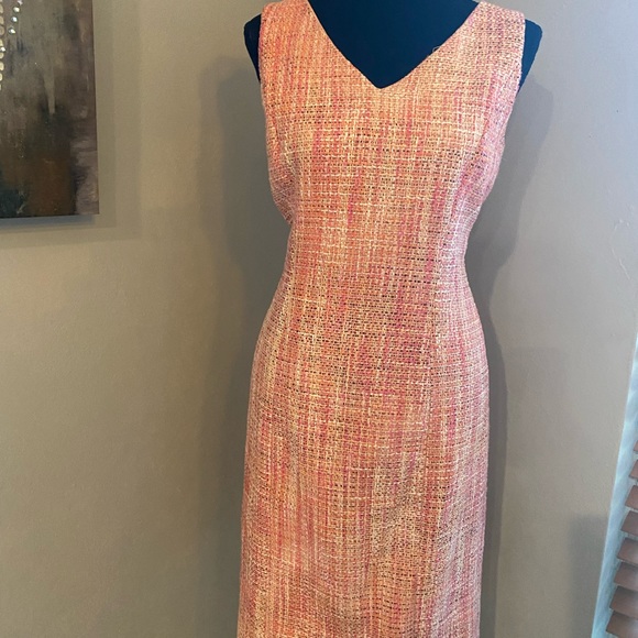 NWT Talbots Pink Tweed Sleeveless Midi Dress - Picture 10 of 10